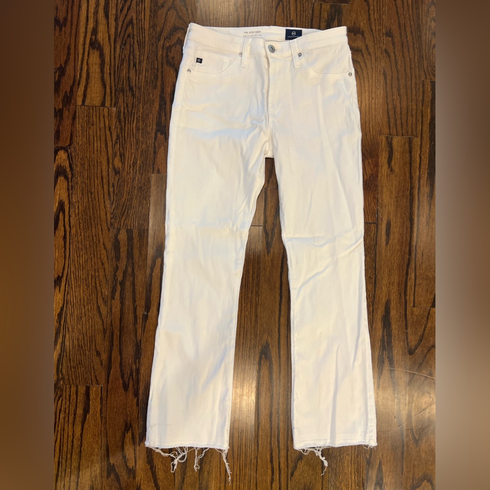 AG Jodi Crop White Denim Jeans